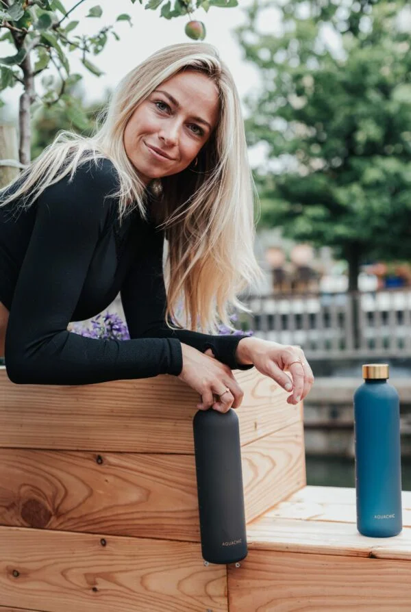 WATERFLES 1 LITER: 'Sea Waves' Water bottle - Image 6